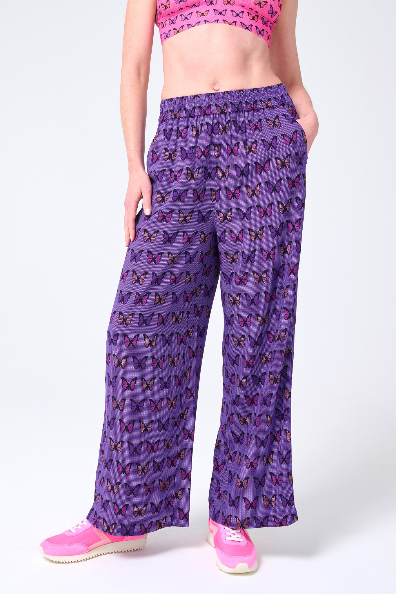 Pale Teal Heavy Butterfly Net Pant Straight main image 1