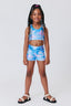 Girls Hi-Shine Booty Shorts in Cotton Candy Clouds