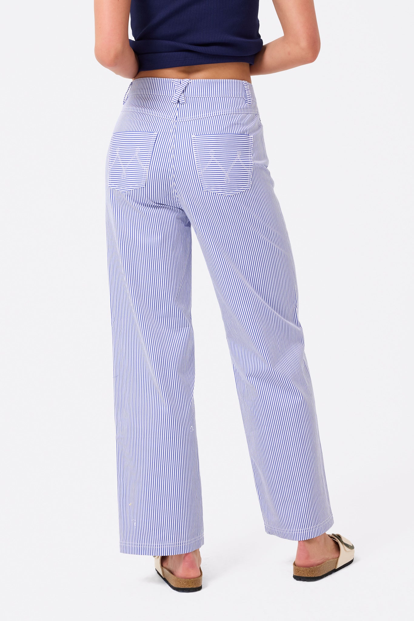 Twill Pant in Electric Blue Stripe – Terez.com