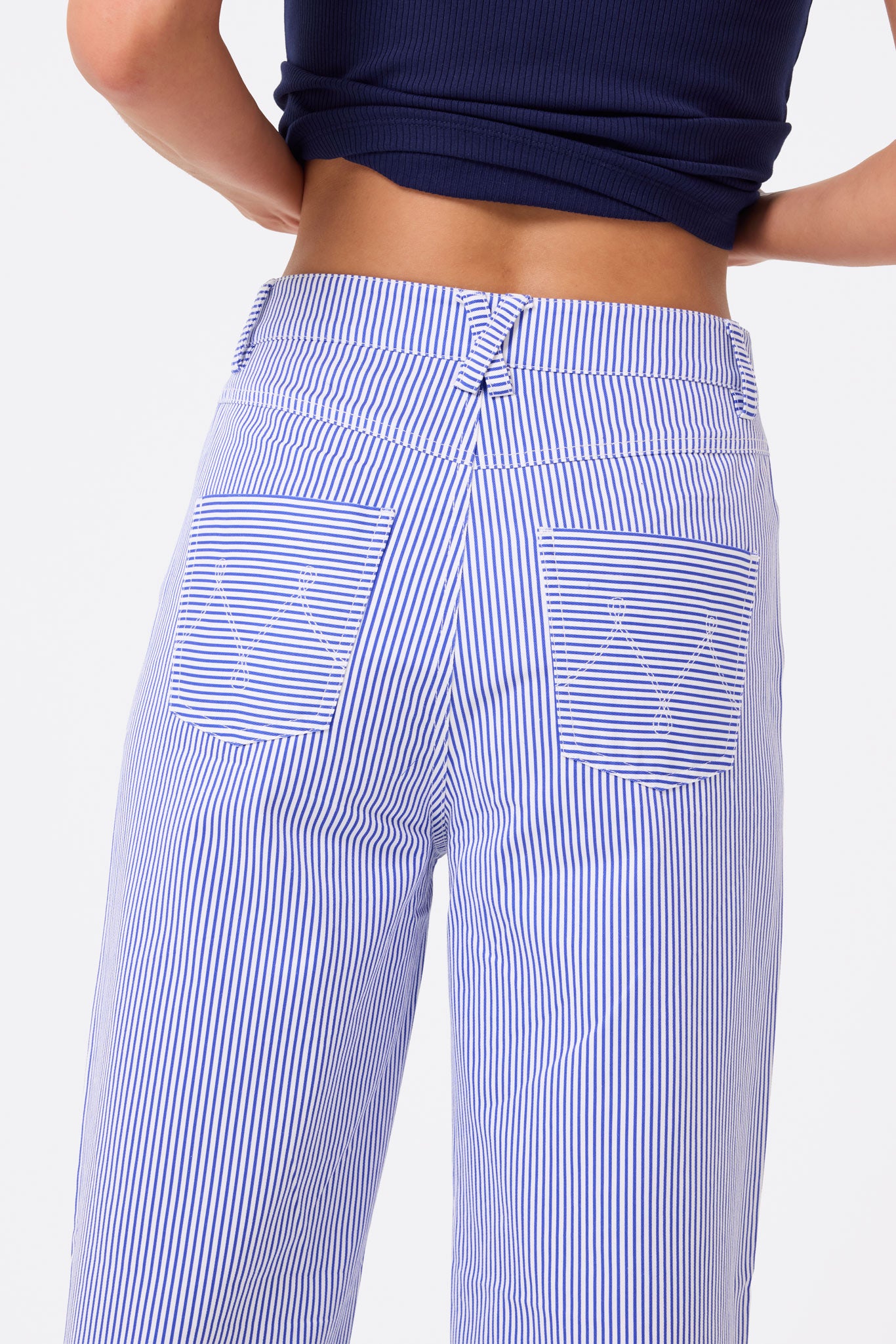 Twill Pant in Electric Blue Stripe – Terez.com