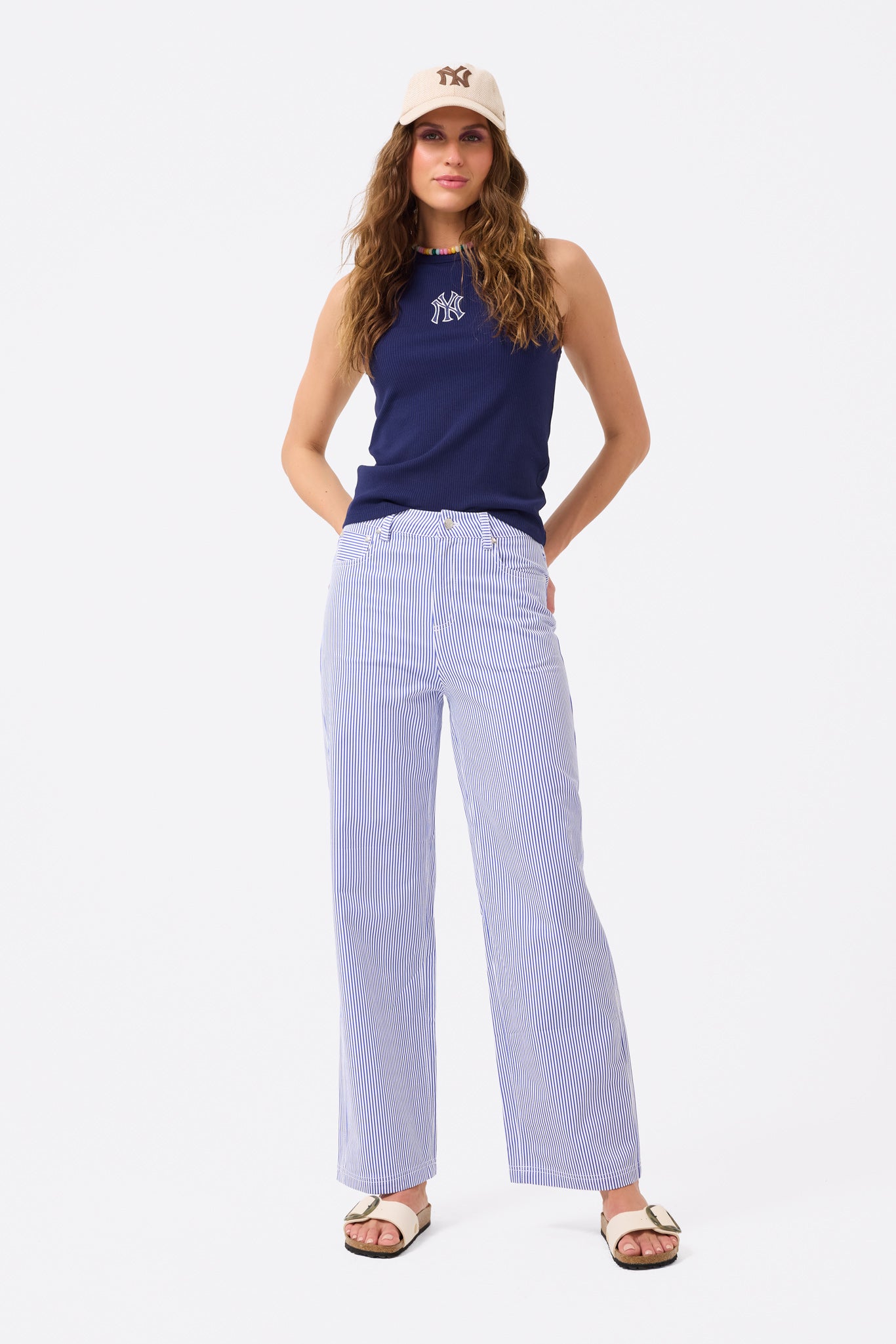 Twill Pant in Electric Blue Stripe – Terez.com