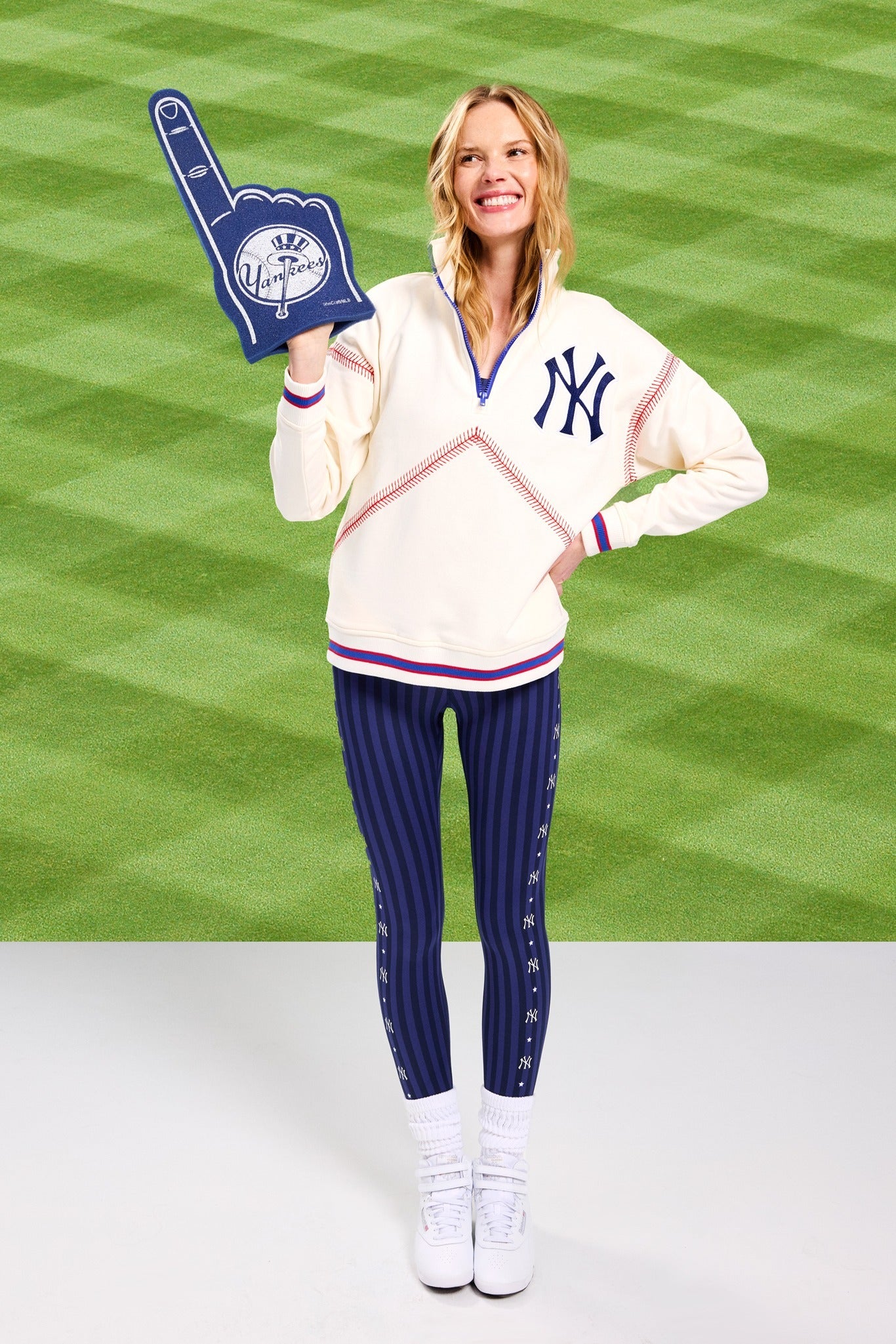 Yankees Quarter Zip with Baseball Stitch – Terez.com