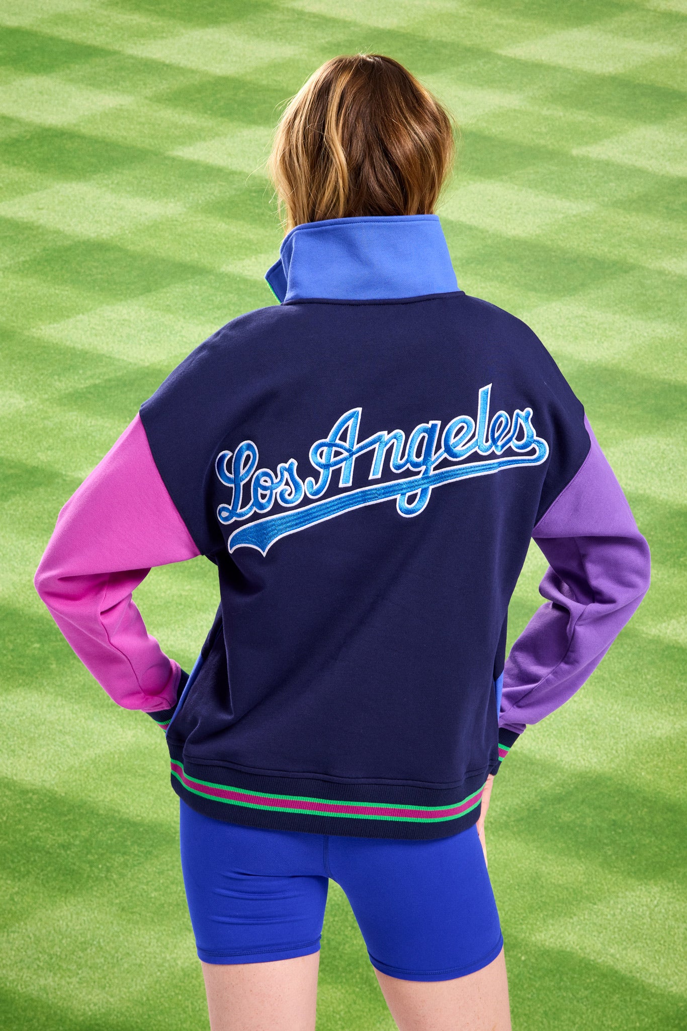 Los Angeles Dodgers Colorblock Quarter Zip Sweatshirt in Fashion