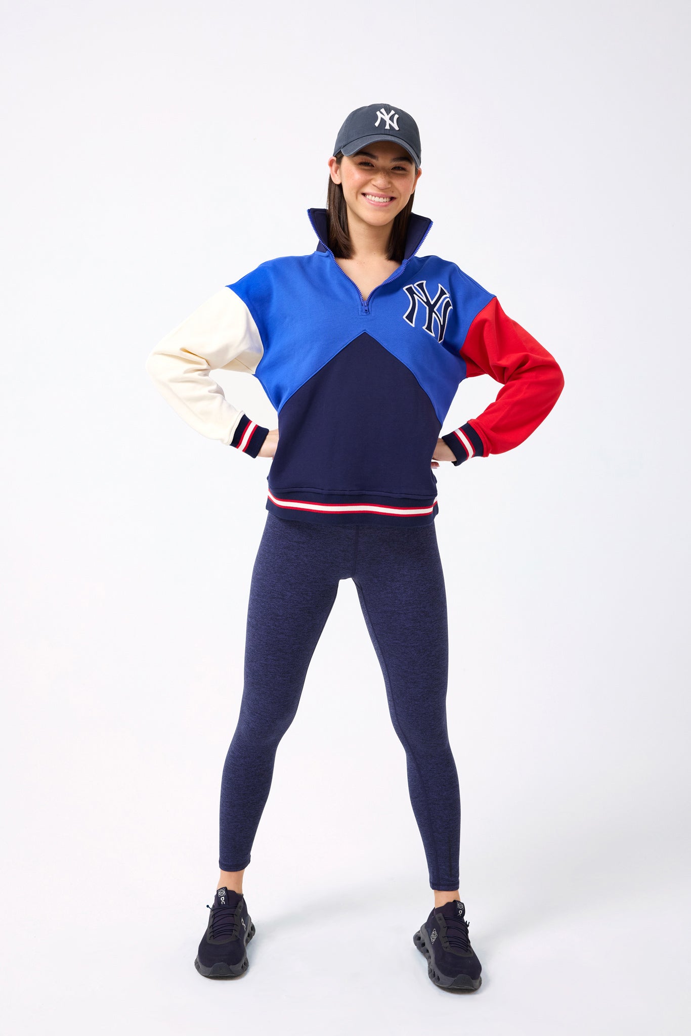 Yankees Colorblock Quarter Zip Sweatshirt in Team Colors – Terez.com