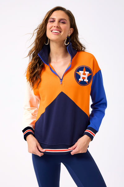 Houston Astros Colorblock Quarter Zip Sweatshirt in Team Colors