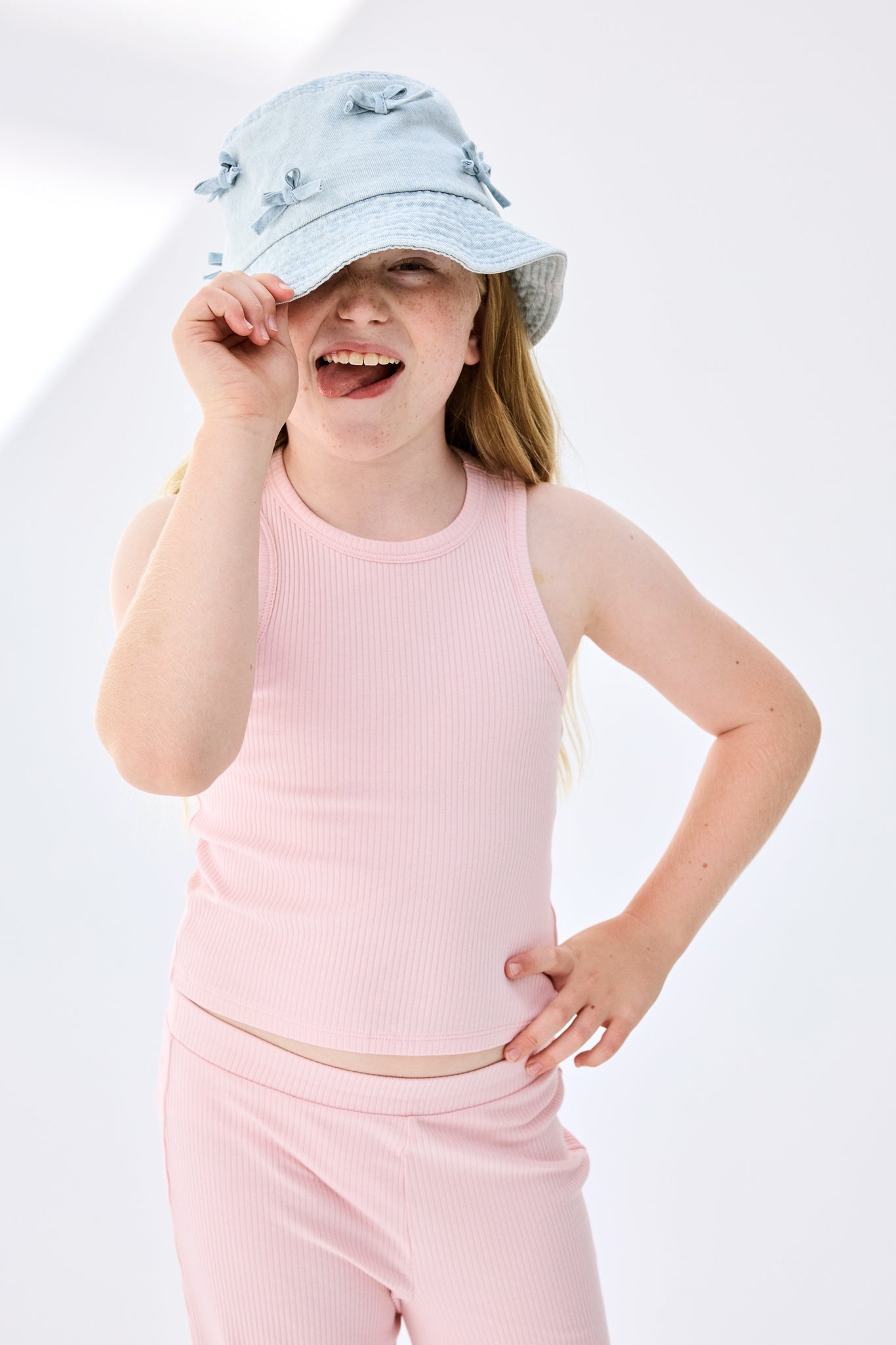 Girls Rib Tank in Rose – Terez.com