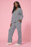 Pajama Set in Rainbow Stripe Houndstooth
