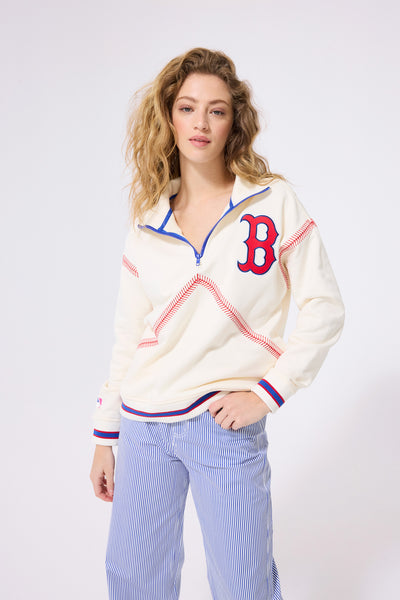 Red Sox Quarter Zip with Baseball Stitch – Terez.com