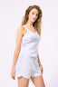 Rib Skinny Strap Tank in Ice Blue