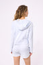Rib Crop Hoodie in Ice Blue