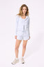 Rib Crop Hoodie in Ice Blue