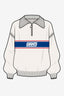 NY Giants Logo Stripe Quarter Zip Sweater in Sugar Swizzle