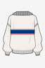 NY Giants Logo Stripe Quarter Zip Sweater in Sugar Swizzle