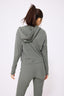 Rib Crop Hoodie in Moss
