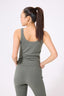 Rib Skinny Strap Tank in Moss