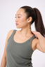 Rib Skinny Strap Tank in Moss