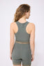 TLC Lace Trim Crop Top in Moss