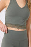 TLC Lace Trim Crop Top in Moss