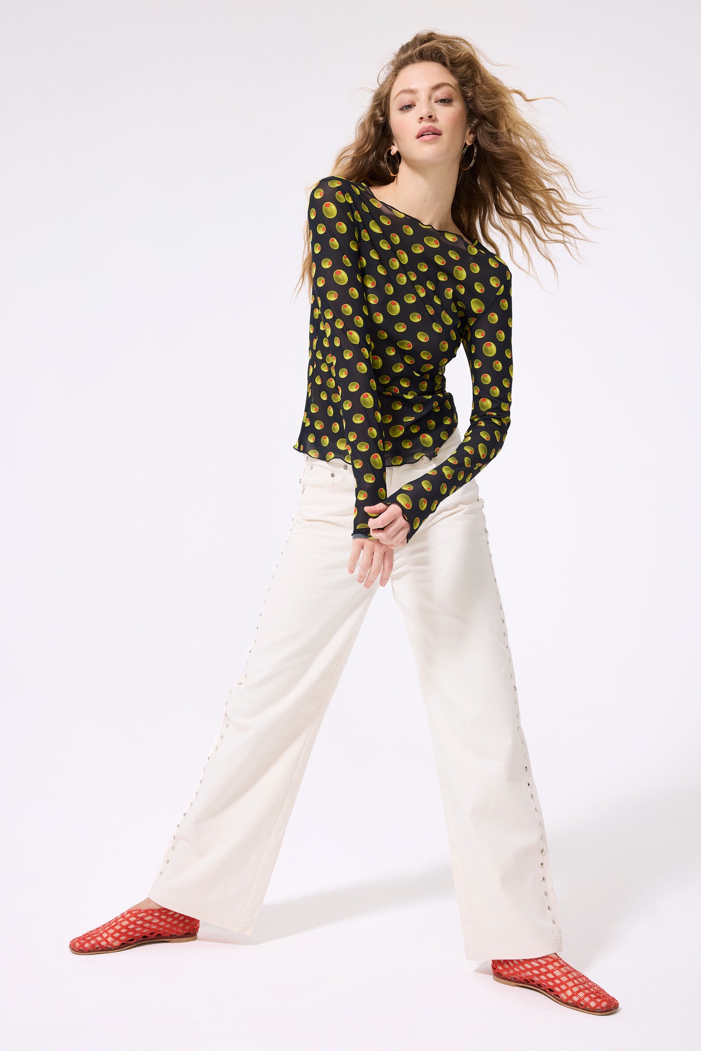 Mesh Long Sleeve in Olives – Terez.com