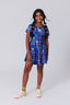 Yankees Girls Short Sleeve Skater Dress in Blue Candy Spill