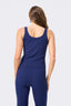 Rib Skinny Strap Tank in Navy