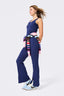 Rib Skinny Strap Tank in Navy