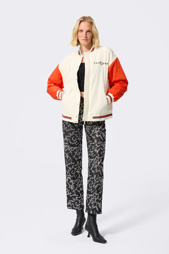 Bears Bomber Jacket in Sugar Swizzle and Orange