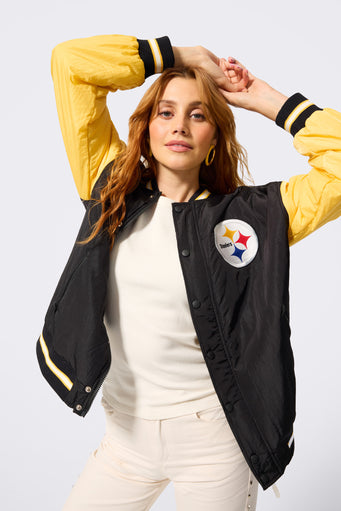 Pittsburgh Steelers Bomber Jacket in Black and Yellow
