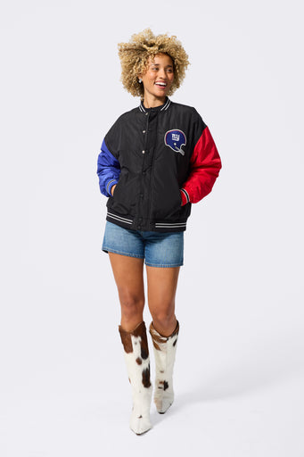 NY Giants Bomber Jacket in Historic Colorblock