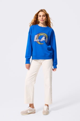 Los Angeles Rams Gems Logo Crew in Blue