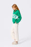 Philadelphia Eagles Logo Stripe Quarter Zip Sweater in Vintage Kelly Green