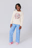 Girls Twill Pant in Cherries on Denim
