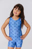 Girls Leotard in Star Denim