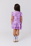 Girls Hi-shine Tiered Skirt in Purple Bows