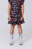 Girls Hi-shine Tiered Skirt in Cowgirl Boots on Black