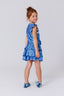 Girls Hi-Shine Tiered Skirt in Star Denim