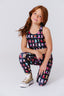 Girls Hi-Shine Sports Bra in Cowgirl Boots on Black