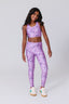 Girls Hi-Shine Leggings in Purple Bows