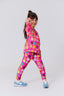 Girls Hi-Shine Leggings in Donuts on Pink