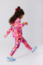 Girls Hi-Shine Leggings in Donuts on Pink