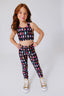 Girls Hi-Shine Leggings in Cowgirl Boots on Black