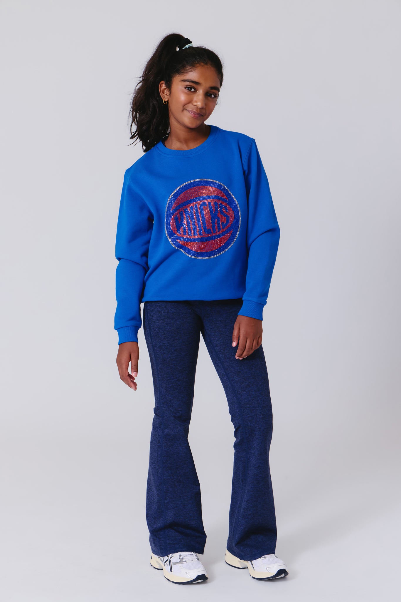 Girls TLC Flare Leggings in Heathered Navy – Terez.com