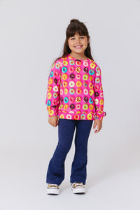 Kids TLC Flare Leggings in Heathered Navy