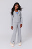 Girls Rib Split Flare Pant in Collegiate Gray