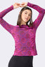 Mesh Lettuce Edge Long Sleeve in Ruby Damask