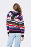 Full Zip Sweater in Bright Stripe