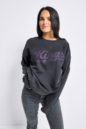 Kings Gems Logo Crew in Dark Gray