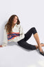 Knicks Team Stripe Quarter Zip Sweater