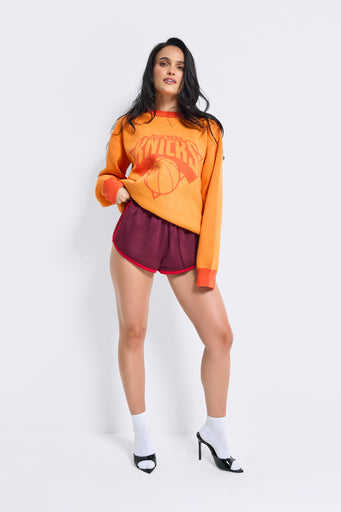 Unisex NY Knicks Logo Sweater in Orange