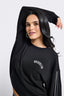 Nets Piping Crop Crew in Black